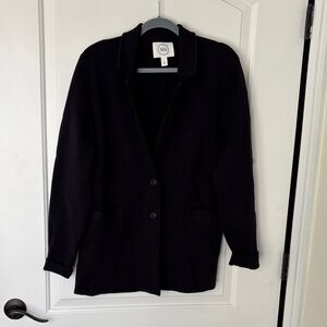 1901 By Nordstrom Ponte Knit Navy Blue Blazer Wool Blend Size XL
